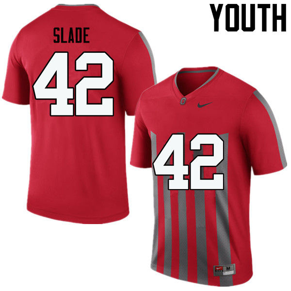 Ohio State Buckeyes Darius Slade Youth #42 Throwback Game Stitched College Football Jersey